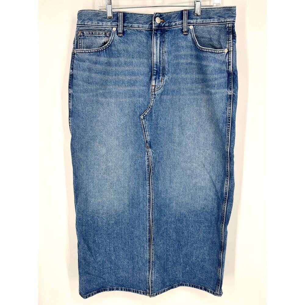 Madewell Womens Denim Jean Cutout Maxi Skirt Medium Wash Size 32 Preowned